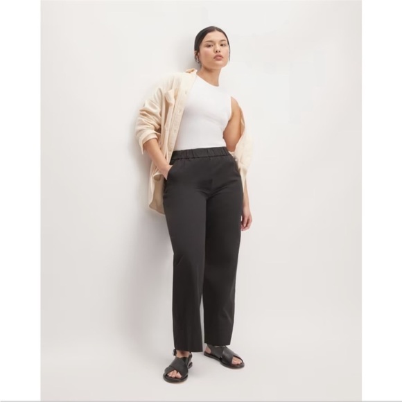 Everlane The Easy Pant in Black Pull On Cotton Womens Size 00 - Picture 1 of 11